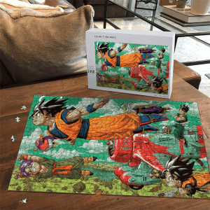 Dragon Ball Z Angel Goku Flying With Friends Landscape Puzzle - Saiyan Stuff