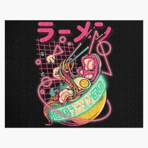 Retro Naruto Ramen - Naruto Ramen Retrowave Nrutoramen With Geometric Neon elements, Udon Noodles Cyberpunk Vaporwave synth 80s 90s webcore gaming style Jigsaw Puzzle RB0605 product Offical Anime Puzzles Merch